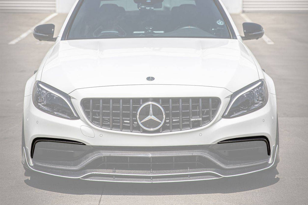 2015-2021 Mercedes Benz W205 C63/S AMG Sedan/Coupe Carbon Fiber Front Bumper Canards - Carbonado