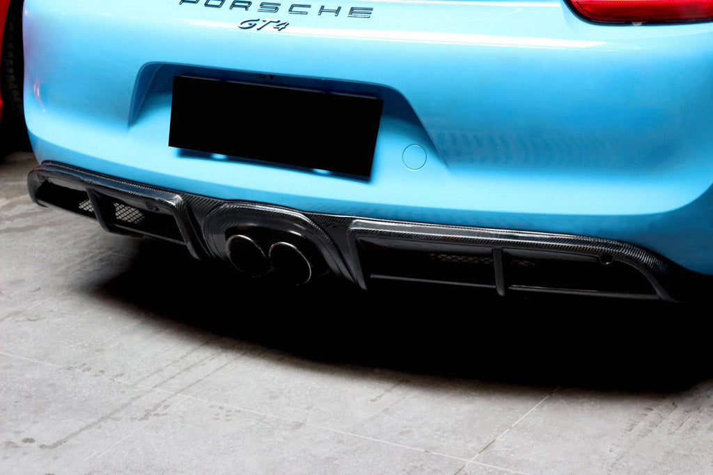 2012-2016 Porsche 981 Boxster/Cayman GT4 Style Rear Diffuser - Carbonado