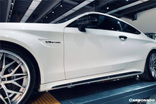 Load image into Gallery viewer, 2015-2021 Mercedes Benz W205 C63 S AMG Coupe Carbon Fiber Side Skirts Extension Add On Lip - Carbonado