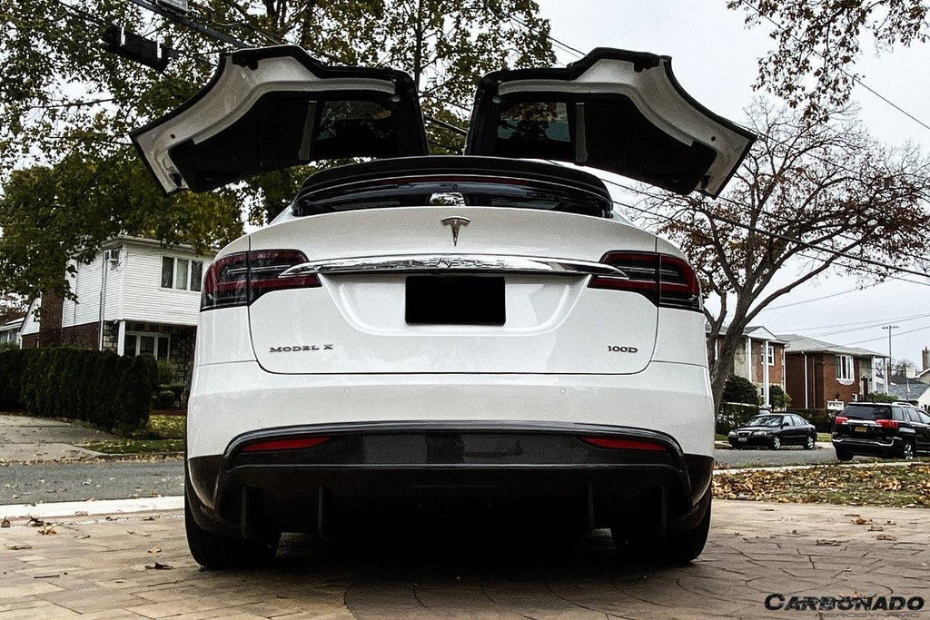 2019-2021 Tesla Model X SUV RZS Style Carbon Fiber Rear Diffuser - Carbonado Aero