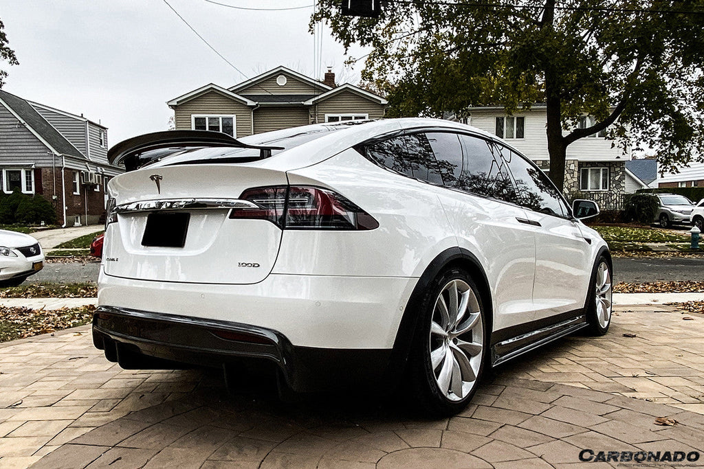 2019-2021 Tesla Model X SUV RZS Style Carbon Fiber Rear Diffuser - Carbonado Aero
