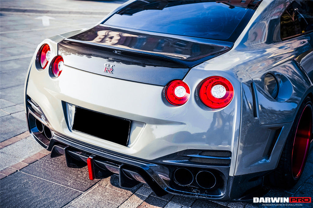 DarwinPRO 2008-2022 Nissan GTR R35 CBA & DBA & EBA BKSSII Style Rear Bumper with Diffuser Undertray & LED Light