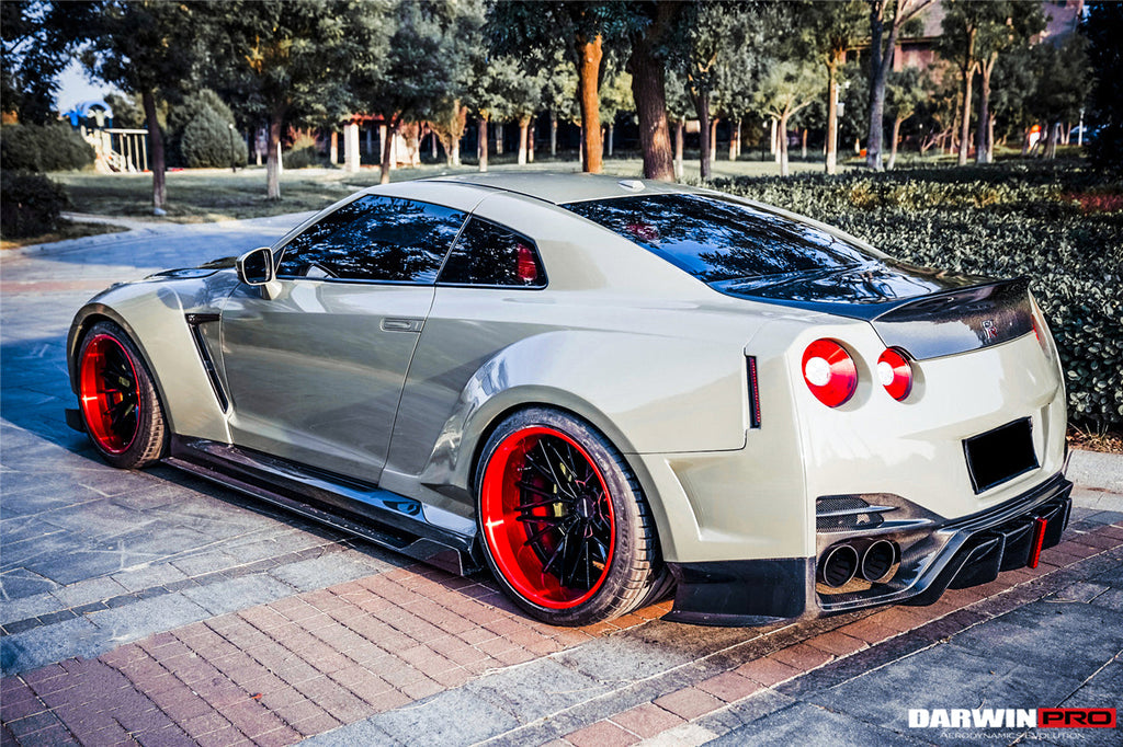 DarwinPRO 2008-2022 Nissan GTR R35 CBA & DBA & EBA BKSSII Style Rear Bumper with Diffuser Undertray & LED Light