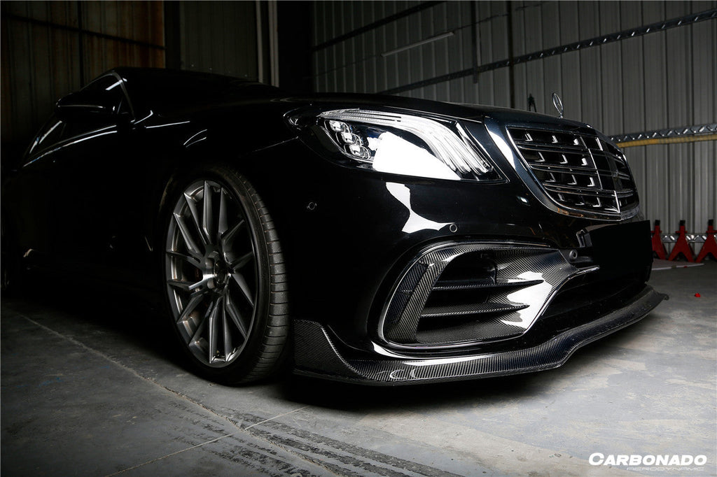 2017-2020 Mercedes Benz S63 AMG W222.2 Sedan MSY Style Carbon Fiber Front Bumper Vents - Carbonado Aero
