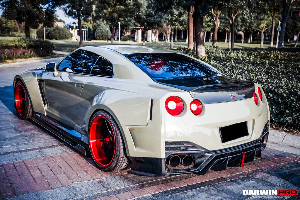 DarwinPRO 2008-2022 Nissan GTR R35 CBA & DBA & EBA BKSSII Style Rear Bumper with Diffuser Undertray & LED Light