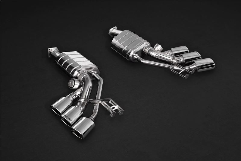 Capristo Exhaust Valved Triple Mufflers w/CES-3 w/ECE W463 5.5L V8 BiTurbo Mercedes G500 2013-2018 | Mercedes G63 AMG 12-21 Valved Triple Mufflers w/CES-3 w/ECE