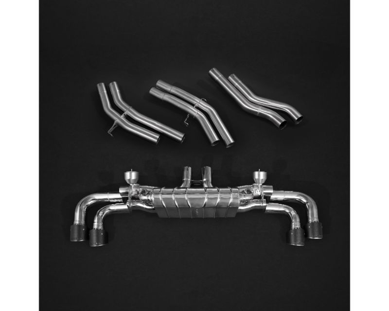 Capristo Exhaust Valved Exhaust with Mid-Silencer Race Pipes & Carbon Fiber Tips E2P Black Porsche 536 Cayenne 2.9T | E Hybrid 2019+