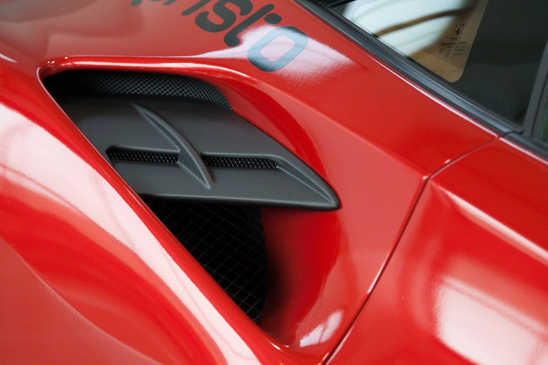 Capristo Exhaust Matte Carbon Side Air Intake Panels Ferrari 488 GTB | GTS 2015-2020