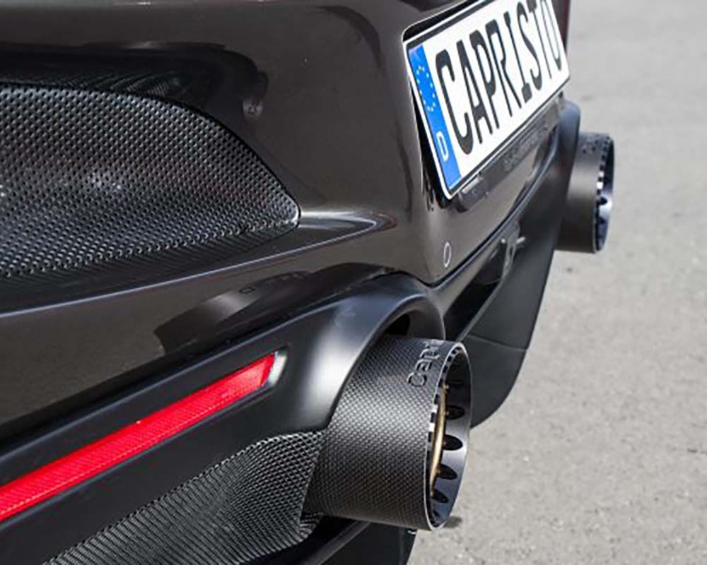 Capristo Exhaust Carbon End Pipe Shells Silver Ferrari F8 2020-2022