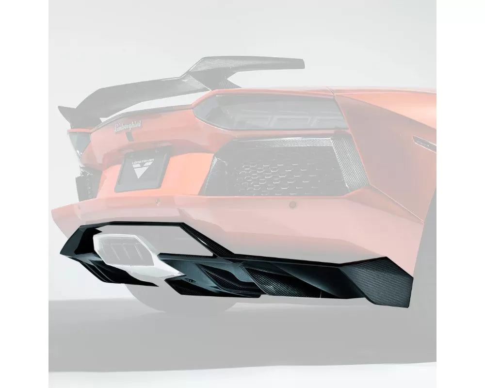 Vorsteiner V Aero Glossy Carbon Fiber PP 2x2 Rear Diffuser Lamborghini Aventador 2011-2017