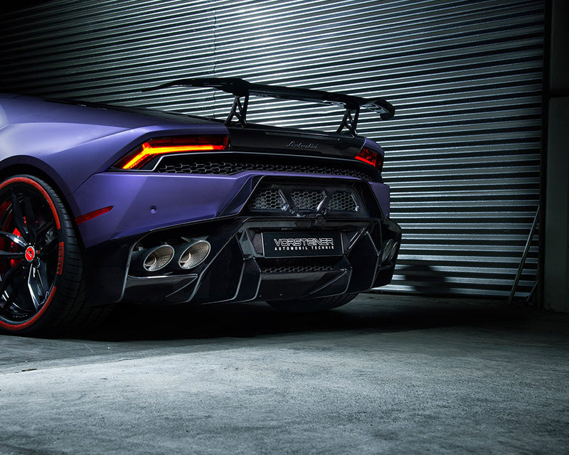 Vorsteiner Novara Edizione Aero Rear Bumper w/ Rear Diffuser Carbon Fiber PP 2x2 Glossy Lamborghini Huracan 2015-2019