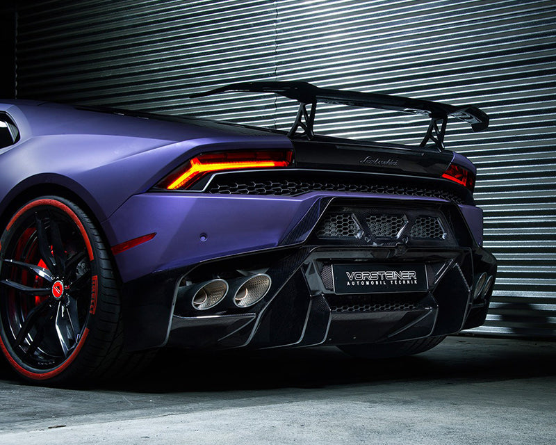 Vorsteiner Novara Edizione Carbon Fiber Aero Wing Blade with Aluminum Uprights Lamborghini Huracan 2015-2019
