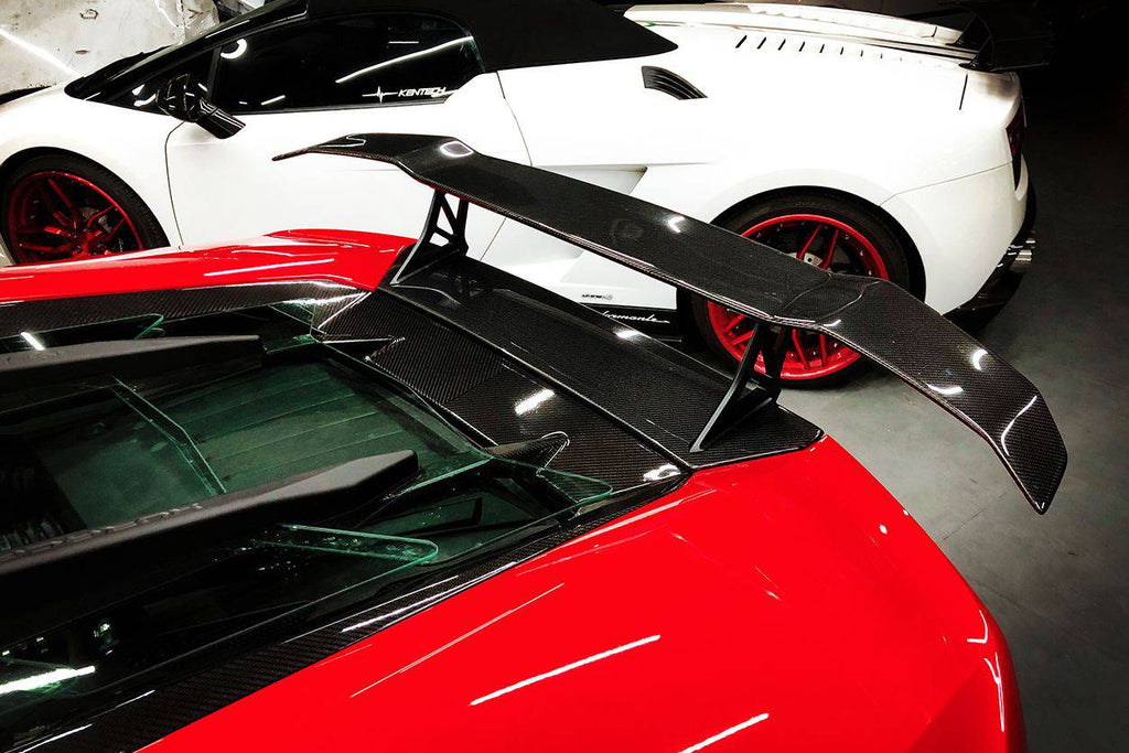 2015-2025 Lamborghini Huracan LP610 & LP580 & Evo & Tecnica VRS Style Carbon Fiber Trunk Spoiler with Base - Carbonado
