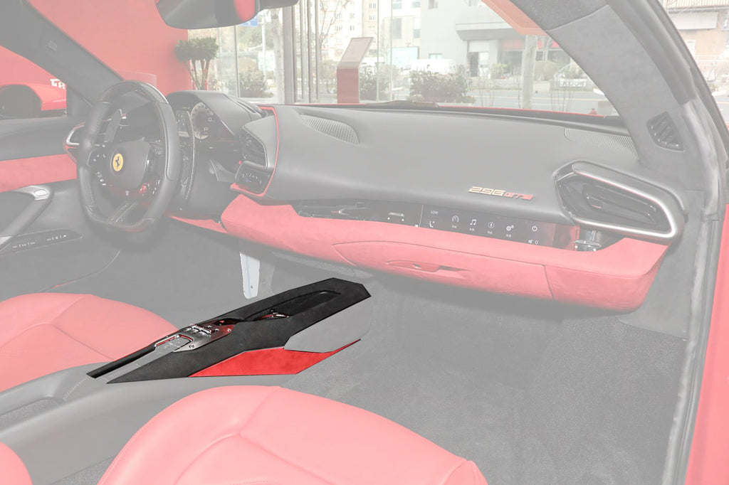 2022-UP Ferrari 296 GTB & GTS OE Style Dry Carbon Fiber center control surround panel Front end - Carbonado