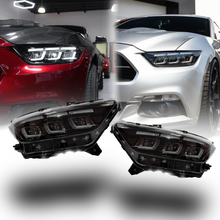 Load image into Gallery viewer, 2015-2017 Ford Mustang Projector Headlights S650 Style LED Amber Sequential Turn Signals