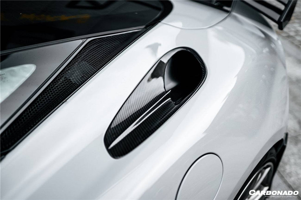 2020-2023 McLaren GT WP Style DRY Carbon Fiber Side Air Intake Fins - Carbonado Aero