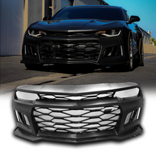 Load image into Gallery viewer, 2016-2018 Chevy Camaro ZL1 Front Bumper Conversion 7pcs Ful Kit Flat BLK