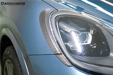 Load image into Gallery viewer, 2018-2023 Porsche 9Y0.1 Cayenne S    E-Hybrid    Turbo MSY Style Dry Carbon Fiber Headlight Eyelid Eyebrow Cover