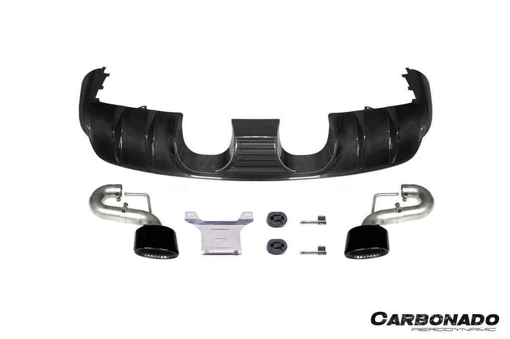 2018-2025 Porsche 9Y0.1 9Y0.2 9YA 9YB Cayenne    S    E-Hybrid TurboGT-Style Rear Diffuser With Exhaust Adapter Pipe