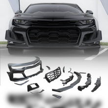 Load image into Gallery viewer, 2019-2025 Chevy Camaro ZL1 1LE Track Package Front Bumper Conversion 13pcs Full Kit Flat BLK for RS Headlights