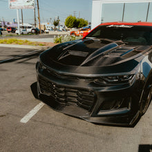 Load image into Gallery viewer, 2019-2025 Chevy Camaro SS RS LT Black Panther ZL1 1LE 1PC Full Gloss Carbon Fiber Track Package Front Bumper Conversion for RS Headlights
