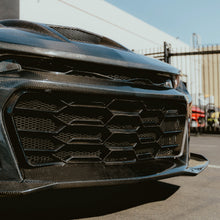 Load image into Gallery viewer, 2019-2025 Chevy Camaro SS RS LT Black Panther ZL1 1LE 1PC Full Gloss Carbon Fiber Track Package Front Bumper Conversion for RS Headlights