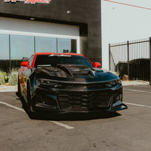 Load image into Gallery viewer, 2019-2025 Chevy Camaro SS RS LT Black Panther ZL1 1LE 1PC Full Gloss Carbon Fiber Track Package Front Bumper Conversion for RS Headlights