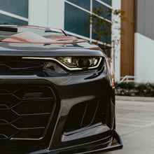 Load image into Gallery viewer, 2019-2025 Chevy Camaro SS RS LT Black Panther ZL1 1LE 1PC Full Gloss Carbon Fiber Track Package Front Bumper Conversion for RS Headlights