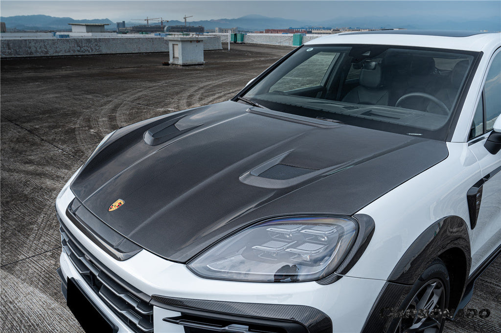 2024-2025 Porsche 9Y0.2 Cayenne S    Coupe    E-Hybrid MSY Style Dry Carbon Fiber Headlight Eyelid Eyebrow Cover