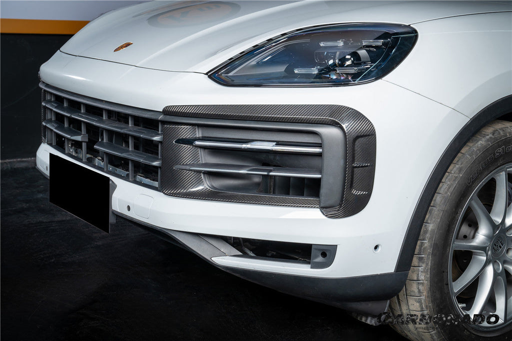 2024-2025 Porsche 9Y0.2 Cayenne S   Coupe    E-Hybrid MSY Style Dry Carbon Fiber Front Bumper Vent Trims