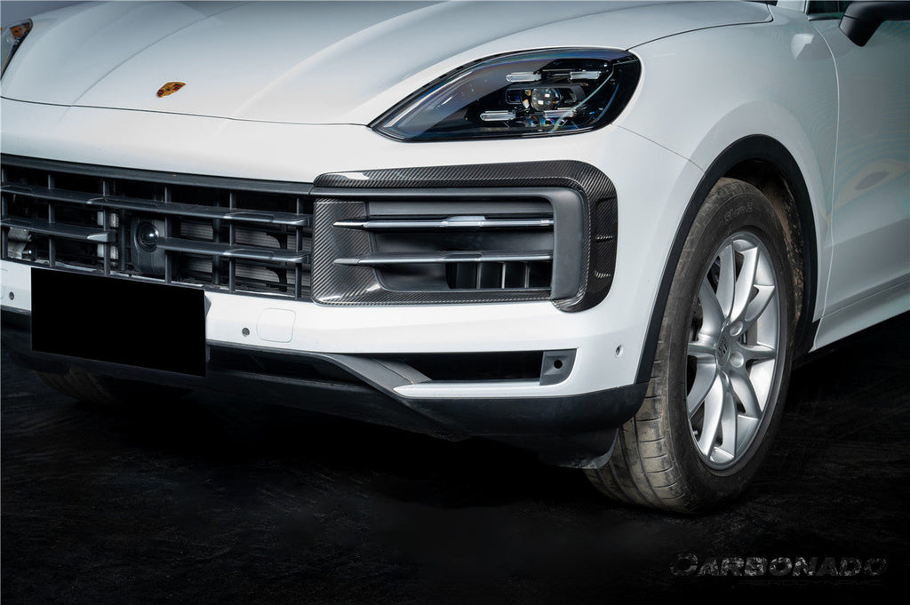 2024-2025 Porsche 9Y0.2 Cayenne S   Coupe     E-Hybrid OEM Style Dry Carbon Fiber Front Bumper Side Vent Cover