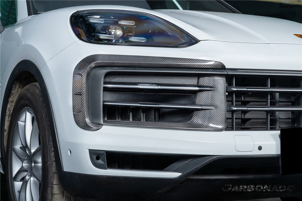 2024-2025 Porsche 9Y0.2 Cayenne S   Coupe     E-Hybrid OEM Style Dry Carbon Fiber Front Bumper Side Vent Cover