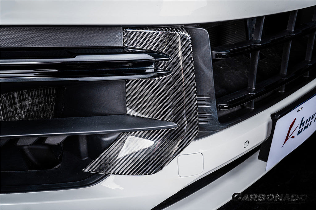 2024-2025 Porsche 9Y0.2 Turbo GT OEM Style Dry Carbon Fiber Front Bumper Side Vent Cove
