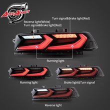 Load image into Gallery viewer, 2014-2015 CHEVY CAMARO VELOX LED TAILLIGHTS GLOSS BLACK/RED LENS