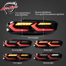Load image into Gallery viewer, 2019-2025 CHEVY CAMARO VELOX LED TAILLIGHTS GLOSS BLACK/RED LENS