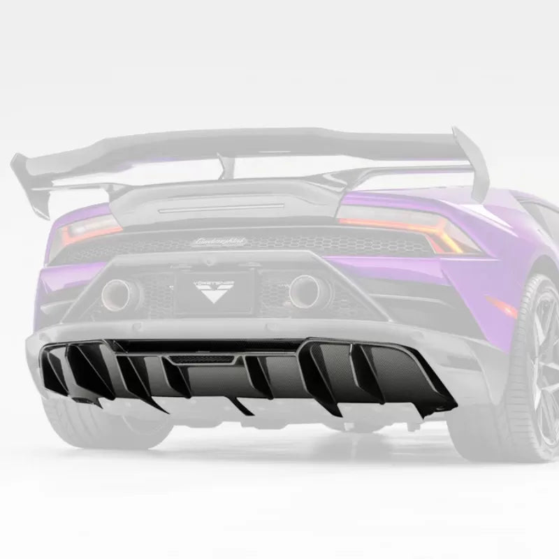 Vorsteiner Monza Edizione Glossy Carbon Fiber PP 2x2 Rear Diffuser Lamborghini Huracan EVO 2019+