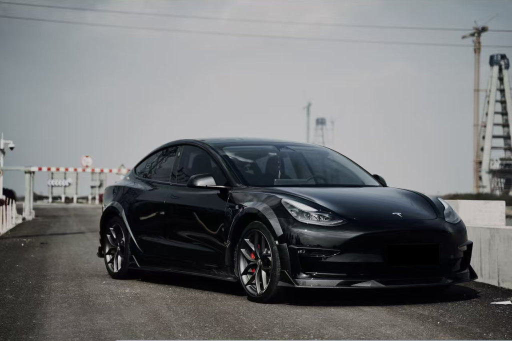 2017-2023 Tesla Pre Model 3 Turbo Style Carbon Fiber & pattern Look Wide body kit - Carbonado