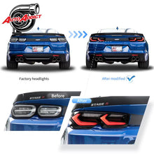 Load image into Gallery viewer, 2019-2025 CHEVY CAMARO UMBRA LED TAILLIGHTS GLOSS BLACK/SMOKE LENS