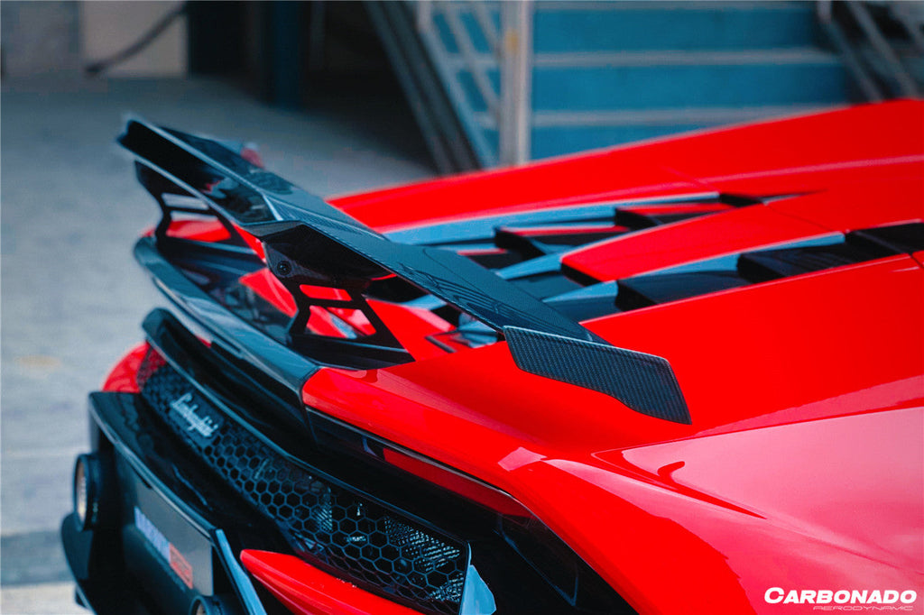 2015-2025 Lamborghini Huracan LP610  LP580  Evo  Tecnica MD Style Carbon Fiber Trunk Spoiler with Base