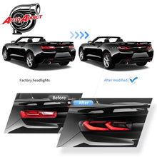 Load image into Gallery viewer, 2016-2018 CHEVY CAMARO VELOX LED TAILLIGHTS GLOSS BLACK/RED LENS