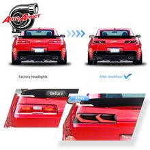 Load image into Gallery viewer, 2014-2015 CHEVY CAMARO VELOX LED TAILLIGHTS GLOSS BLACK/RED LENS