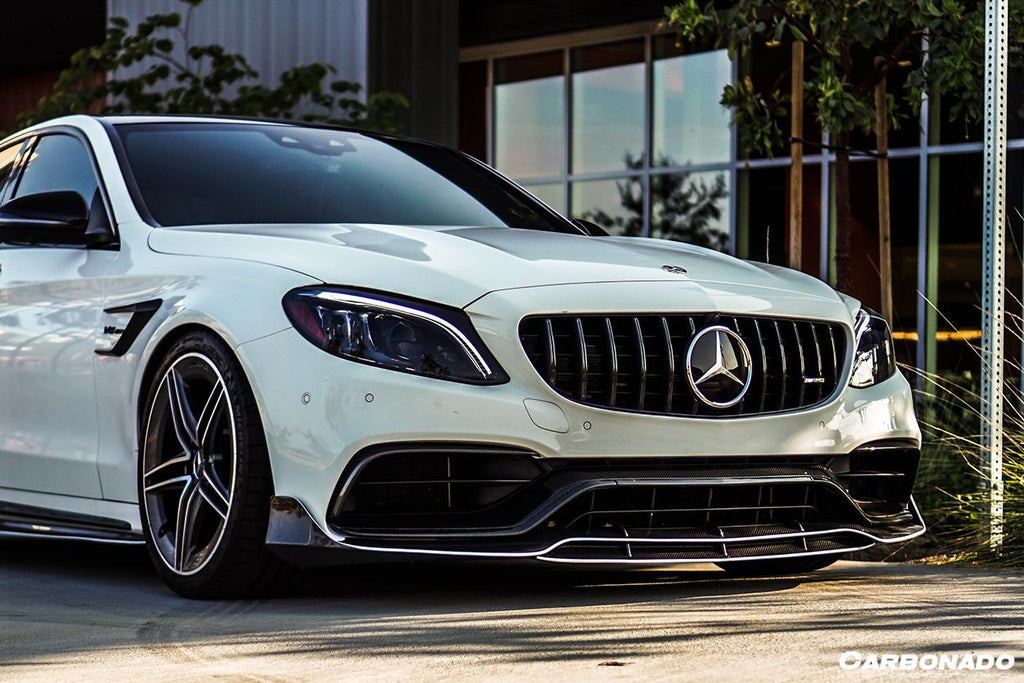 2015-2021 Mercedes Benz W205 C63/S AMG Sedan/Coupe Carbon Fiber Front Bumper Canards - Carbonado Aero