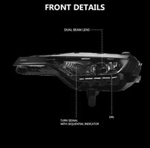 Load image into Gallery viewer, 2019-2025 Chevy Camaro RS Signature Replica Headlights – LED Low/High Beams, Sequential Turn Signals (Pair)