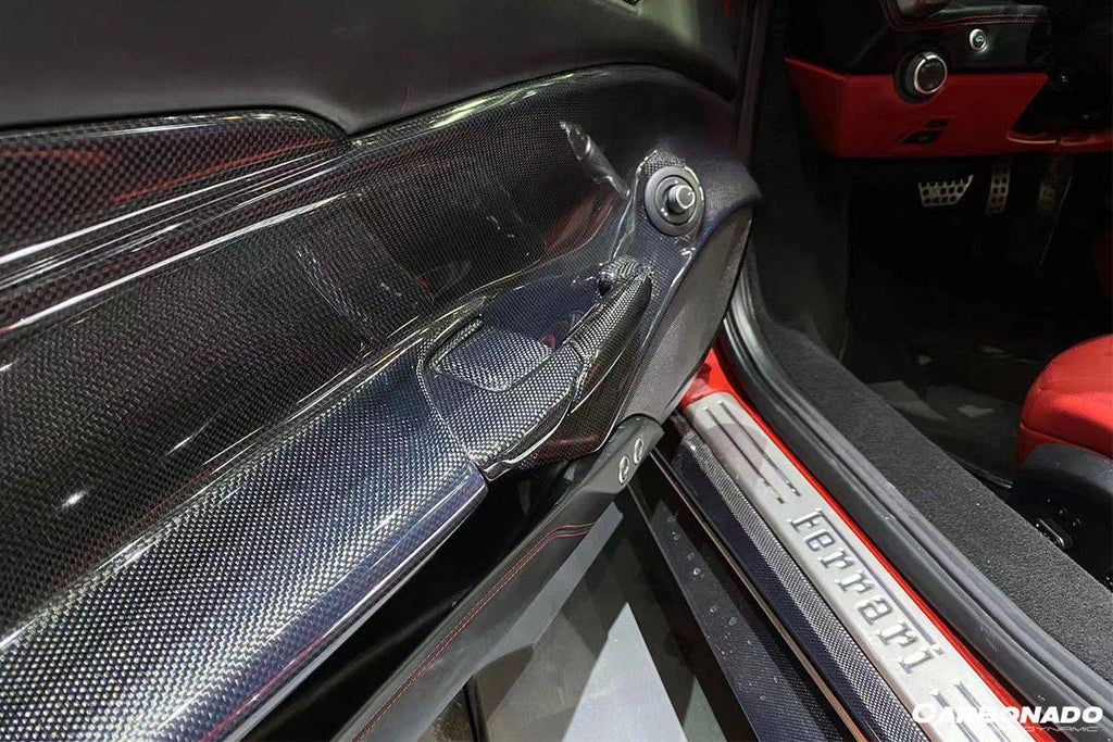 2015-2020 Ferrari 488 GTB Spyder OE Style Carbon Fiber Door Handle Interior - Carbonado Aero