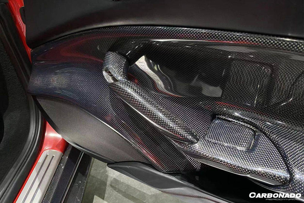 2015-2020 Ferrari 488 GTB Spyder OE Style Carbon Fiber Door Handle Interior - Carbonado Aero
