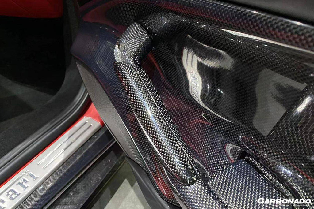 2015-2020 Ferrari 488 GTB Spyder OE Style Carbon Fiber Door Handle Interior - Carbonado Aero