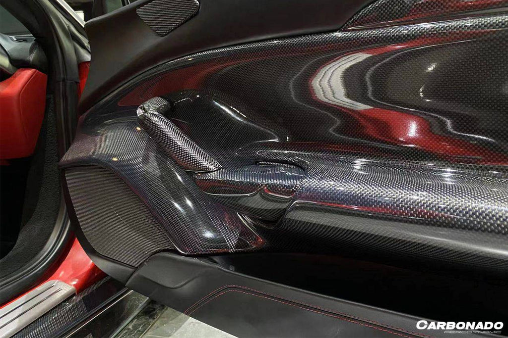 2015-2020 Ferrari 488 GTB Spyder OE Style Carbon Fiber Door Handle Interior - Carbonado Aero