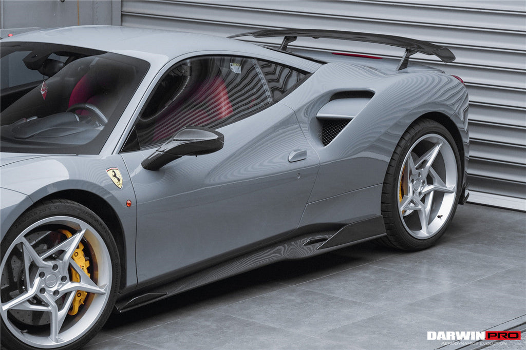 DarwinPRO 2015-2020 Ferrari 488 GTB & Spider iMP-Performance Carbon Fiber Side Skirts Under Board - DarwinPRO Aerodynamics
