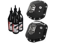 Load image into Gallery viewer, aFe 07-11 Jeep Wrangler JK Street Series Front &amp; Rear Diff. Covers Black w/ Machined Fins/Gear Oil