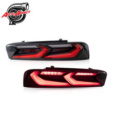 Load image into Gallery viewer, 2016-2018 CHEVY CAMARO VELOX LED TAILLIGHTS GLOSS BLACK/RED LENS